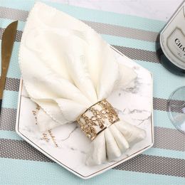 10pcs Creative new hollow carved alloy napkin buckle set tableware wedding supplies napkin ring cloth ring 201124