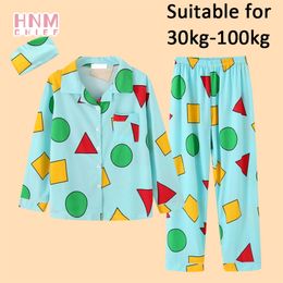 Korean Pijama Schin Chan Cute Home Couple Pajamas Casual Cartoon Print 2-piece Set Autumn Winter Warm Long Sleeve Sinchan Suit 220321