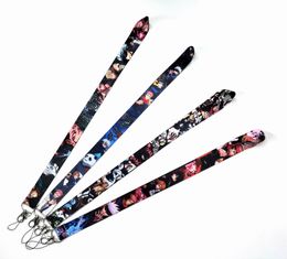 Cell Phone Straps & Charms 100pcs Cartoon Anime Lanyard Card Badge Holder For Keys Chain ID Credit Card Cover Pass Mobile Phone Charm Neck Straps ID Key Accessories