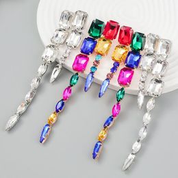 Dangle & Chandelier Fashion Exaggerated Rhinestone Earrings Accessories For Girls Ins Ear Studs Graceful With StonesDangle