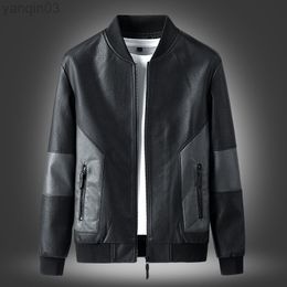 And Autumn New Men Casual Leather Jacket Korean Style Self-development Trend Handsome Leather Jacket Men L220801