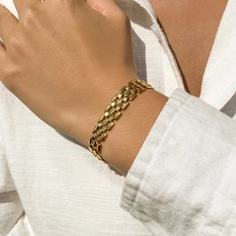 Chunky Chain Link Bracelets for Women Hip Hop Gold Color Minimalism Charm Bracelet Statement Trendy Jewelry Wholesale