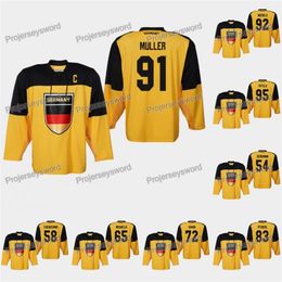 Mit Germany Moritz Muller 2019 IIHF World Championship Jersey Lean Bergmann Marc Michaelis Dominik Kahun Marcel Noebels Frederik Tiffels Jerseys