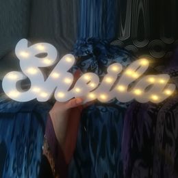 Wooden Letters bet LED Lamp Sign Marquee Light Up Night Grow Wall Decoration For Bedroom Wedding Ornaments s Y200106