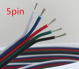 Strips 5m/100m RGB LED Connector Cable 22AWG 2 3 4 5Pin Electric Wire For 3528 WS2812B RGBW Strip Lights DriverLED StripsLED