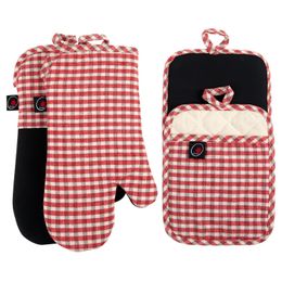 pocket heat packs Canada - Chambray Neoprene Oven Mitt left right and 2 PCS Pocket Potholder Set 2 Pack-Heat Resistant to 400 F-Handle Hot Items Safely-Non-Slip grip with many color.