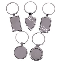 Metal Blank Tag keychains Creative Car Keychain Personalised DIY Stainless Steel Key Chain Keyring