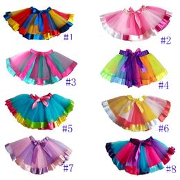 Fashion Summer Children Tutu Skirt girls Rainbow skirt dance skirts kids princess skirtZC1161