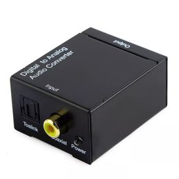 Digital Adaptador Optic Coaxial RCA Toslink Signal to Analogue Audio Converter Adapter with Fibre Optical cable