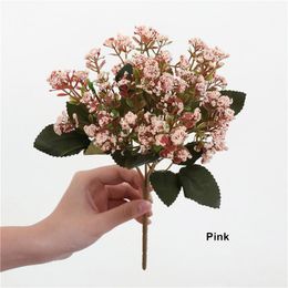 Decorative Flowers & Wreaths 8 Styles Artificial Decorations Fake Gypsophila Eucalyptus With Green Leaves Rose Flores For Home Wedding Decor