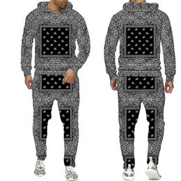 New 3D Printing Bandana Fashion Men Women Tracksuits Crewneck Hoodies+pants Plus Size S-7XL Harajuku2