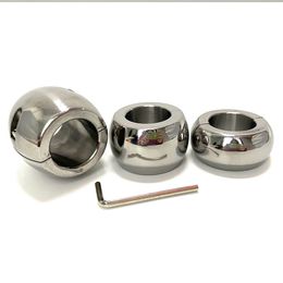 Height 20/30/40/60mm stainless steel testicle Ball Stretcher Scrotum cock ring metal locking pendant Weight for CBT male sexy toy