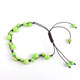 Natural Crystal Stone Rope Braided Handmade Beaded Charm Bracelets Adjustable Energy Jewelry For Women Men Party Club