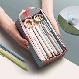 Learning Toys pencil case leather pencilcases cute back to School supplies material escolar popular Korean Stationery High 2020 Kawaii Pen Bag T220829