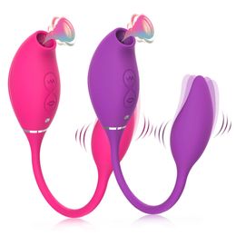 Clitoral Sucking Vibrating Egg 2 in 1 G-Spot Stimulating Vibrator sexy Toy for Women 18 Skin-Freindly Materials Nipples Sucker
