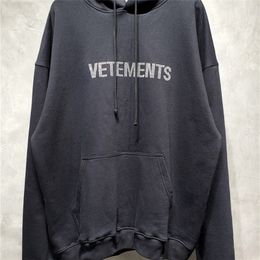 Vetements Diamond Stickerei Frauen Männer Kapuze -Sweatshirts HipHop übergroße Vetements Hoodie Pullover Hoody LJ201027