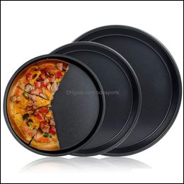 Cake Tools Bakeware Kitchen Dining Bar Home Garden 6/8/9/10 Inch Round Pizza Plate Pizzas Pan Deep Dish Tray Carbon Steel Non-Stick Mold