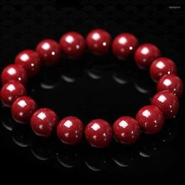 Beaded Strands Feng Shui Gift Zijin Cinnabar Bracelet For Man And Women Handmade Good Lucky Amulet Jewellery Kent22