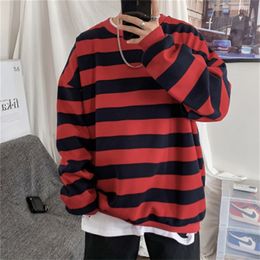 Spring Men Classic Striped Hoodies Mens Hip Hop Streetwear Sweatshirt Male Casual Trend Cotton Pullover M5XL 220809