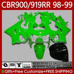 Fairings Kit For HONDA CBR 919RR 900RR 900CC 919CC CBR919 CBR900 RR CBR919RR 98 99 Body 127No.80 Glossy green CBR 900 919 RR CC 1998 1999 CBR900RR 1998-1999 OEM Bodywork