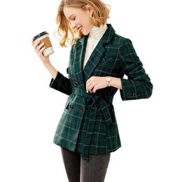 T616 Womens Suits & Blazers Tide Brand High-Quality Retro Fashion designer simple temperament check grain series Suit Jacket Slim Plus Size Women's Clothing