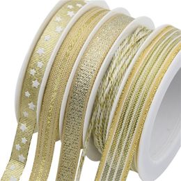 Decorative Ribbon Set Gold Foaming Pentagram Glitter Silk Thread Ribbon 1222717