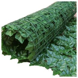 Decorative Flowers & Wreaths Artificial UV Protection Balcony Green Leaf Fence Roll Board Ivy Private Garden Backyard Home Decoration Rattan