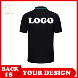 7 color POLO shirt custom summer style unisex refreshing breathable lapel short sleeve printing DIY brand text 220623
