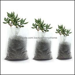 Eco-Friendly Planters: Backpackboyzhome Biodegradable Grow Bags (400pcs) - Non-Woven Nursery Fabric for Seedlings & Plants.
