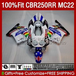 Injection Body For HONDA CBR 250RR 250 RR CC CBR250RR 90 91 92 93 94 95 96 97 98 99 131No.48 250CC MC22 CBR250 RR Blue white blk 1990 1991 1992 1995 1996 1997 1998 1999 Fairing