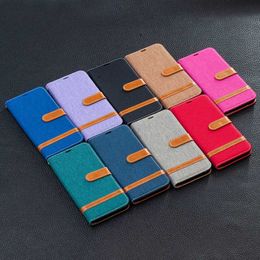 Cowboy Jean Canvas PU Leather Wallet Flip Cover Case for iphone 14 13 12 11 Pro Max XS XR 8 7 Plus SE2020