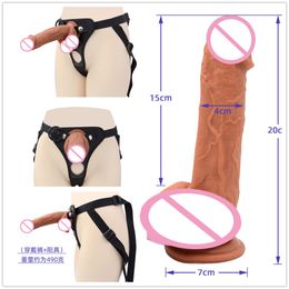 Lesbian Gay Wearable Strap on Dildo Harness Adjustable Belt Silicone sexy Toys for Women Real Penis Panties Adult Toy