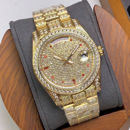 Full Diamonds Mens Watch Automatic Mechanical Watches 40mm WaterProof Wristwatch Men Fashion Wristwatches Montre De Luxe