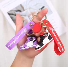 3D Mini Sneakers Shoes Keychains Men Women Soft PVC Rubber Keychain Basketball Gym Shoes Pendant Key Chain Gift Accessories