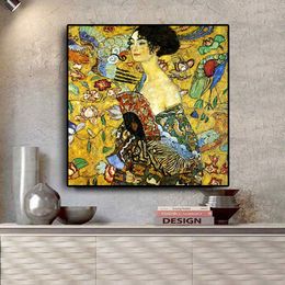 Signora By Gustav Klimt Reproduction Oil Painting on Canvas Scandinavian Pop Art Posters and Prints Wall Picture for Living Room