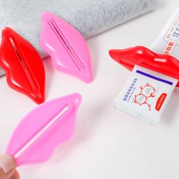 Sexy Lip Kiss Toothpaste Device Multifunctional Dispenser Facial Cleanser Squeezer Clips Manual Lazy Cute Lips Tooth Paste Tube Press Bathroom Holder