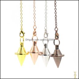 Pendant Necklaces Pendants Jewellery Jln Brass Pendum Pendo Nce Reiki Cone Dowsing Copper Conical Charm For Men Women Divination Meditation