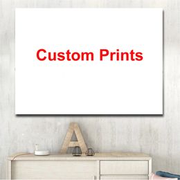 Custom Prints Canvas Painting DIY Posters Your Po Favorite Family Customized Picture For Living Room Home Wall Decor No Frame 220614