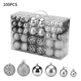 Christmas Xmas Tree Ball Home Decor Hanging Ornament Bauble Hanging Home Party Ornament 100pcs 201006