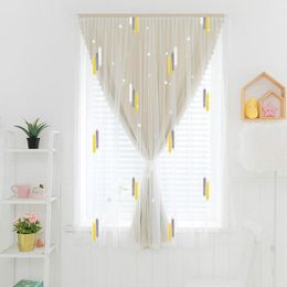 Curtain & Drapes Punch-Free Double-Layer Star Shading Embroidery Curtains For Bedroom Living Room Decoration Easy Instal WindowCurtain Curt