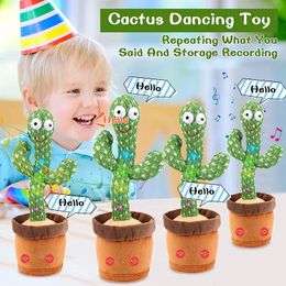 Dancing Talking Singing cactus Stuffed Plush Toy Electronic with song potted Early Education toys For kids Funny-toy 50pcs