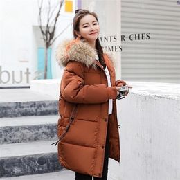 Зимняя куртка женщин Coats Mura Colar с капюшоном питательники Parkas Женщины вниз куртки длинные теплые повседневные топы женские палаты 201127