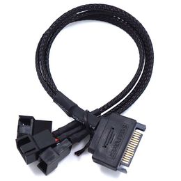 SATA to 4PIN Computer Fan Splitter Adapter Cable for 3pin/4pin 1-Port Computer CPU Fan Expansion Power Cable