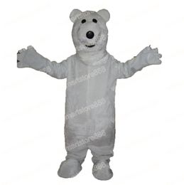 Halloween White Polar Bear Mascot Costume Cartoon Theme Character Carnival Festival Fancy dress Adults Size Xmas Birthday Party Outdoor Outfit