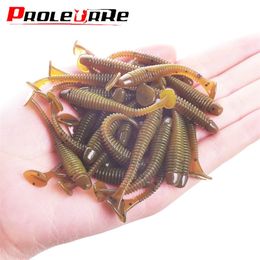20 or 50Pcs Jig Wobblers Fishing Lure Silicone 5cm 08g Worm Soft Bait Spiral Tail Swim Artificial Baits Carp Bass Pesca Tackle 220726