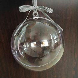 50pcs 4080MM Transparent Plastic Christmas Balls Ornaments Years Tree Decorations Jewelry For Home House Craft Supplies 201204