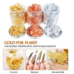 Shiny 3g Gold Foil Jewelry Luxury Resin Decoration Paper Handicrafts Flake Siver Leaf Nail Beauty Gilding DIY Chef Art Cake Decorating Tools