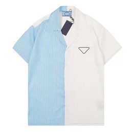 дизайнерская модная футболка Гавайи с цветочным принтом с буквенным принтом, пляжные рубашки, мужская дизайнерская шелковая рубашка для боулинга, повседневная мужская летняя с коротким рукавом, свободная Азия, размер M-3XL