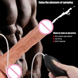 Beauty Items Big Strapon Ejaculating Dildo Realistic Penis Spraying Dick Suction Cup Dildos for Women sexytoy Consolador Para Mujer Adult Toy