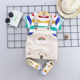 Summer Fashion Baby Boys Girls Clothes Suit Children Cotton T Shirt Overalls /set Toddler Sports Costume Kids Tracksuits LJ201223